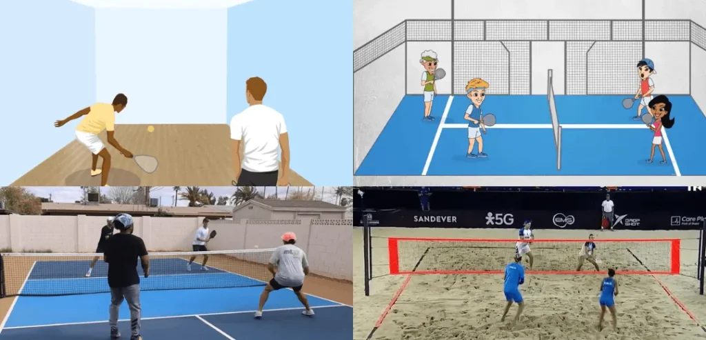 similar to tennis but played in a room