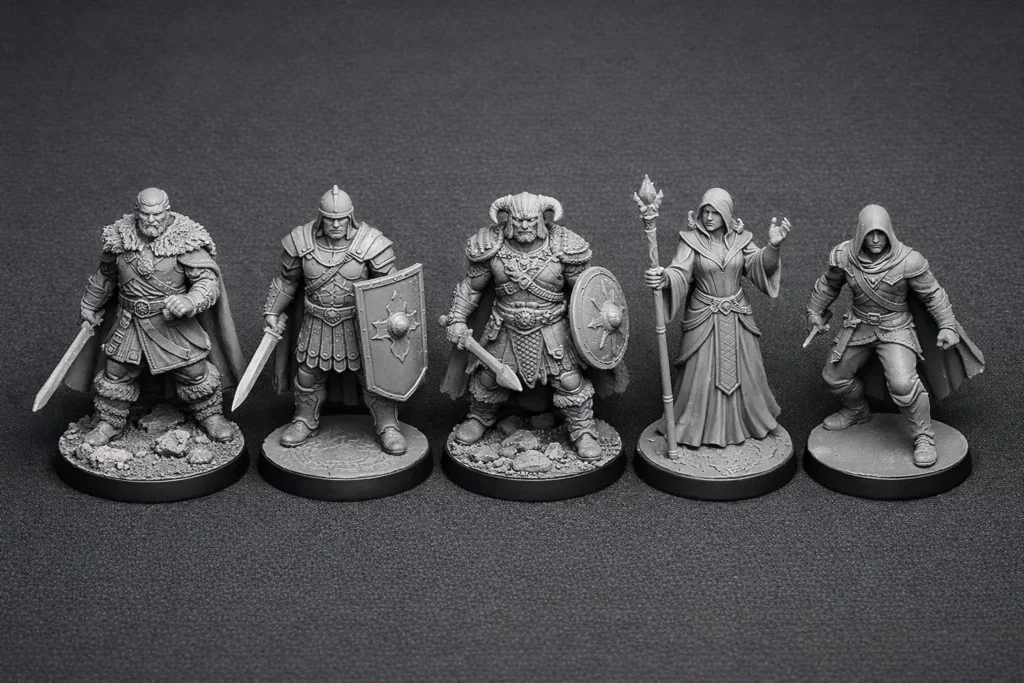 Elder Scrolls Call to Arms factions - Stormcloak, Imperial, Nord, Thalmor, and Dark Brotherhood miniature figures
